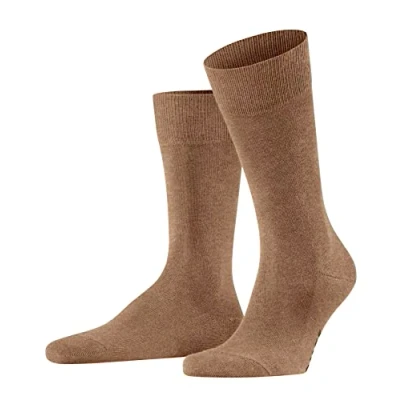 Image of FALKE Men&#039;s Family M SO Sustainable Cotton Plain 1 Pair Socks, Brown (Nutmeg Melange 5410) new eco friendly, 8.5 11