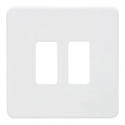 Image of KnightsBridge Screwless 2G grid faceplate matt white