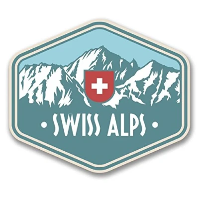 Image of 2 x 10cm/100mm Swiss Alps Switzerland Window Cling Sticker Car Van Campervan Glass #6389