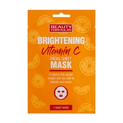Image of BEAUTY FORMULAS BRIGHTENING VITAMIN C FACIAL MASK, Orange