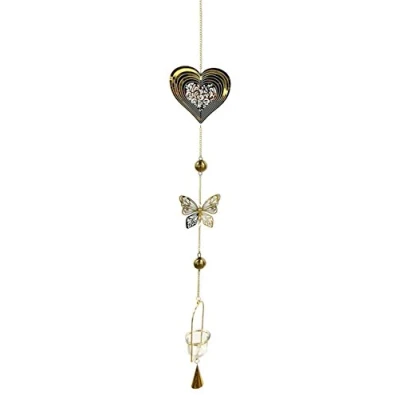 Image of Festive Productions Garland with Heart Tealight Holders, 100 cm Gold