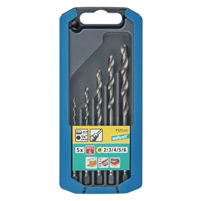 Image of wolfcraft Metal Drill Bit Set, HSS, Ground, Hexagon Shank, Ø 26 mm, 5 Pcs. I 7121000 For drilling into hard materials
