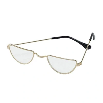 Image of Bristol Novelty BA733 Half Moon Glasses, Unisex Adult, Gold, One Size