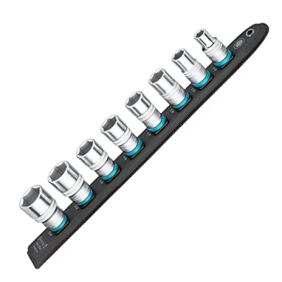 Image of Hazet Smart Rail 900 SR/8 I Magnetic Base with 8 Slots and Heavy Duty Twist Lock Drive Square 1/2&quot; Flexible Plastic Socket Strip