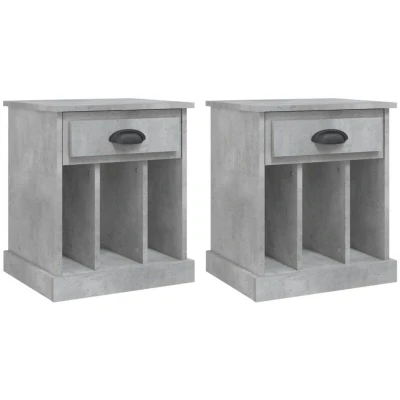 Image of vidaXL Bedside Cabinets 2 pcs Concrete Grey 43x36x50 cm