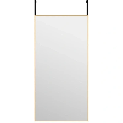 Image of vidaXL Door Mirror Gold 40x80 cm Glass and Aluminium