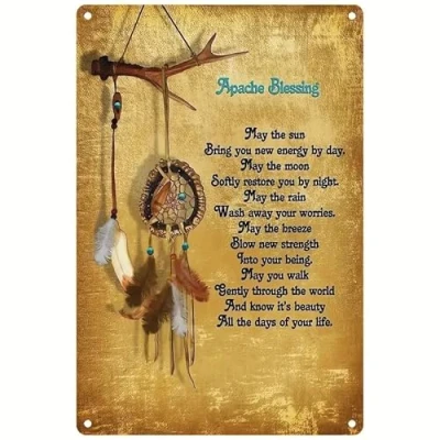 Image of Dreamcatcher Apache Blessing Aluminum Signmetal Sign,Wall Decor, Room Home Garage Decor Metal Tin Sign 8x12 Inch