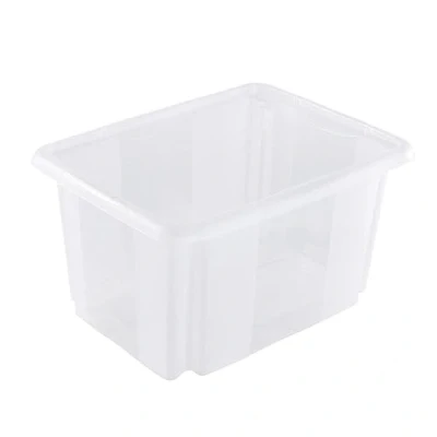 Image of keeeper Storage Box with Turn Around Stacking system, 38x28.5x20.5 cm, 15 Litre, Emil, Transparent