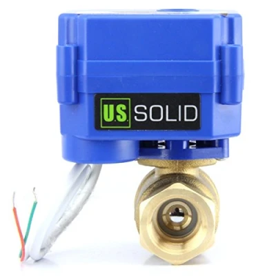 Image of U.S. Solid 1/2&quot; Brass Motorized Ball Valve 220V AC (85 265 V AC) DN15 Electrical with Full Port, 2 Wire Auto Return Setup