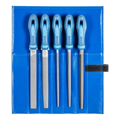 Image of PFERD Workshop File Set in PVC Roll Bag, 5 Files, Cross Cut H1, 200 mm, 11800531 Suitable for Coarse Cutting and Roughing