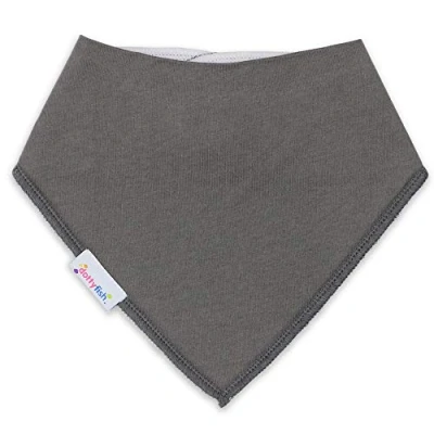 Image of Dotty Fish Baby Bandana Bibs. Drool Super Absorbent Teething Bib. Dark Grey. Organic Cotton