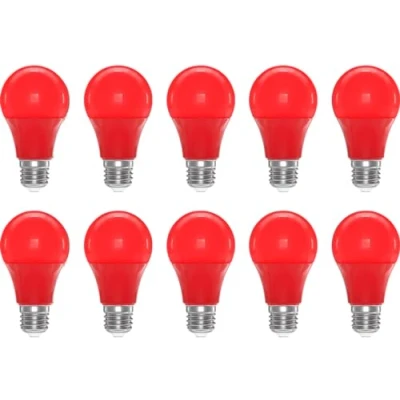 Image of ZFQ Red E27 LED Light Bulb A60 Edison Screw Bulb,3W Coloured Lighting Bulbs Filament Lamp, Equivalent 30W Incandescent Bulb, for Home Party Bar Christmas Decoration (10 Pack)