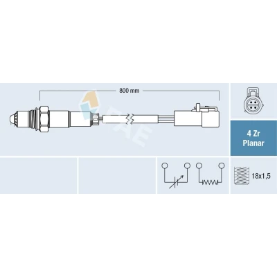 Image of 7M5906265A, 7M5906265C Lambda sensor FAE 77263 Heated FORD: FOCUS 3, 2, 3 Turnier