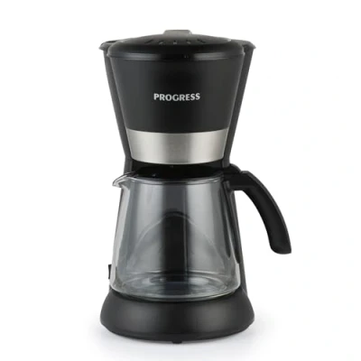 Image of PROGRESS EK6160P Filter Coffee Machine 1.5 L Maker, 10 Cup Drip Machine, Glass Carafe, Anti Drip, Removable Reusable Filter, 40 Minute Keep Warm Function &amp; Auto Shut Off, 1080 W, Black