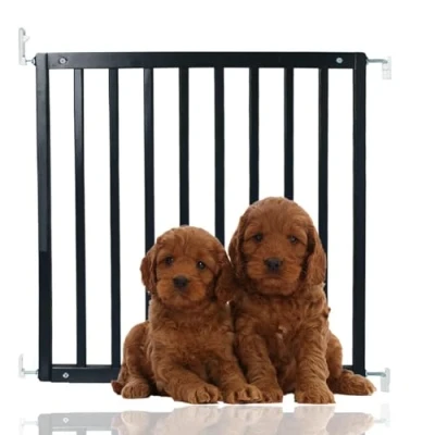 Image of Bettacare Simply Secure Wooden Screw Fit Gate, 72cm 79cm, Black, Dog Gate Pet Stair Puppy Stylish and Practical Safety Barrier
