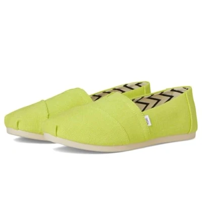 Image of TOMS Women&#039;s Alpargata Classic Espadrille, Bright Lime Heritage Canvas, 6 UK