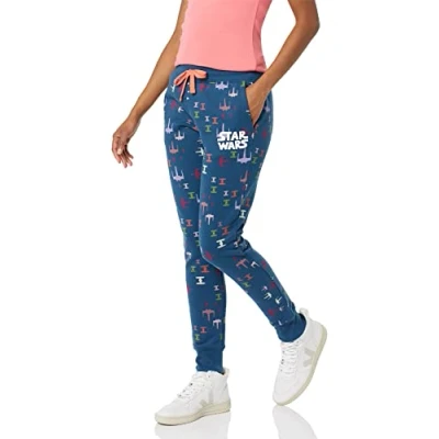 Image of Amazon Essentials Disney Marvel Star Wars Women&#039;s French Terry Fleece Jogging Bottoms, Ships, S