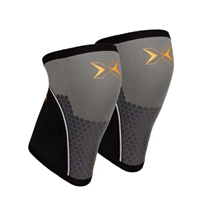 Image of PICSIL Neoprene Knee Pad Cross Training Hex Tech, 5/7mm, 2 Pads For Powerlifting and Weightlifting, Extra Support, Unisex (7mm Green M)