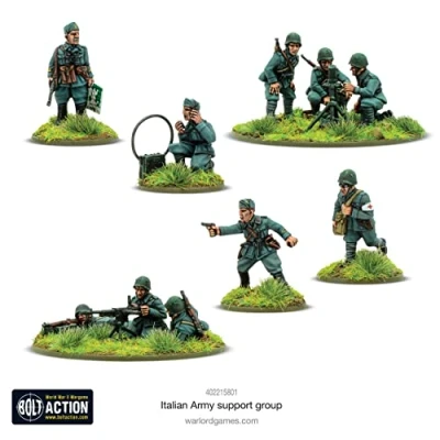 Image of Italian Army Support Group 28mm Scale Metal Miniatures for Bolt Action by Warlord Games Highly Detailed World War 2 Table top Wargaming
