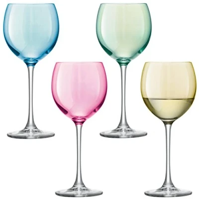 Image of LSA Polka Pastel Wine Glass 400ml Set Of Four