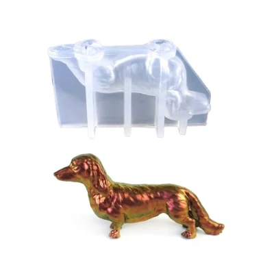 Image of Montesy Silicone Ornament Molds Dachshund Shaped Craft Moulds Clay Candle Hand Making Supplies