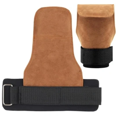 Image of Gymnastics Grips Wristbands 2PCS Leather Palm Hand Sports Gymnastic Protectors Pull up Training Protector for Gym,Pull ups