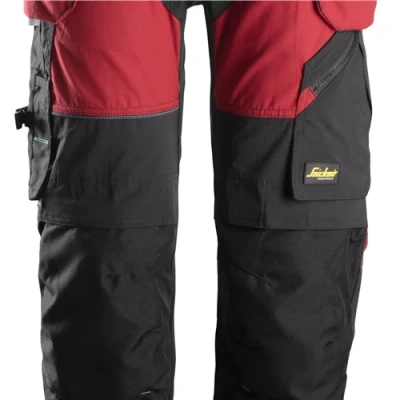 Image of Snickers FlexiWork Work Trousers+ Holster Pockets Chilli Red/Black 108