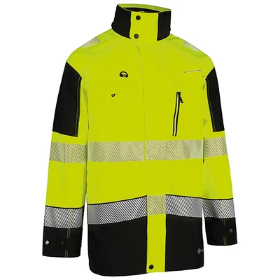 Image of BeeSwift Deltic Hi Vis Jacket Two Toned Yellow/Black Water Repellent PPE Safety Workwear Personal Protective Clothing Outerwear Work 3X Large