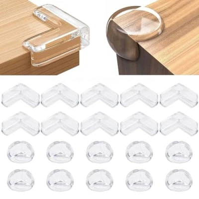 Image of Baby Corner Protectors, Pack of 20 Protection Edges, Edge Protection, Transparent, Self Adhesive Table