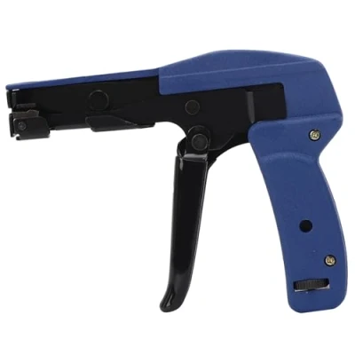 Image of Cable Tie Gun Blue Chrome Vanadium Alloy Steel Nylon Tightening and Cutting Ties Fastening Tensioning Tool