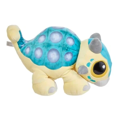 Image of Mattel Jurassic World Feature Plush Ankylosaurus Bumpy Baby Dinosaur Toy with Roar Sound &amp; Floppy Legs; Camp Cretaceous Soft Doll Play or Nap Buddy, Gift for Kids Ages 3 Years Older, HHB48