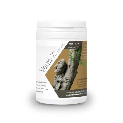Image of Verm X Original All Natural Powder for Reptiles. Supports Intestinal Hygiene. Vet Approved. Restores and maintains Gut Vitality. Wormwood Free Recipe, Clear