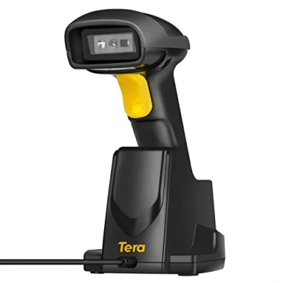 Image of Tera Barcode Scanner 1D 2D QR Wireless, with USB Charging Cradle, Handheld Reader Plug and Play, HW0005