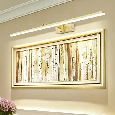 Image of MantoLite Dimmable LED Bathroom Vanity Light Fixture, 18W 81CM Cabinet Picture Wall Lights, Ajustable Gold Indoor Lighting Sconce Hotel Bedside 3000K/4500K/6000K Reading Lamp Display Lamps