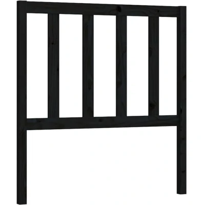 Image of vidaXL Bed Headboard Black 81x4x100 cm Solid Wood Pine