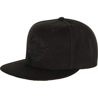 Image of Guns N Roses Circle Logo Printed Peak Snapback Cap Black