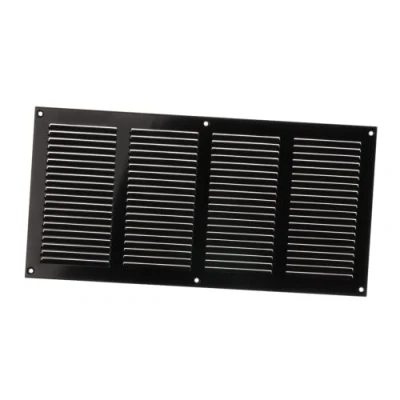 Image of 400x200mm / 16x8&quot; inch Black Metal Air Vent Grille Cover with Insect Mesh Ventilation