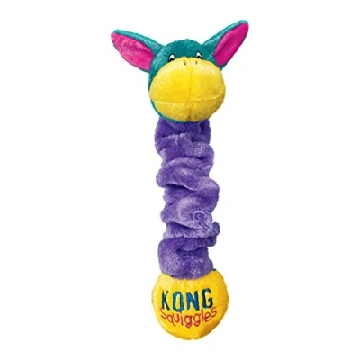 Image of KONG Squiggles Stretchy Plush Dog Toy with Squeaker (Assorted Characters) For Medium Dogs