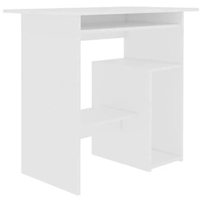 Image of vidaXL Desk Sleek Modern Bedroom Living Room Office Dorm Space Writing Table Workstation Computer Corner White 80x45x74cm Chipboard