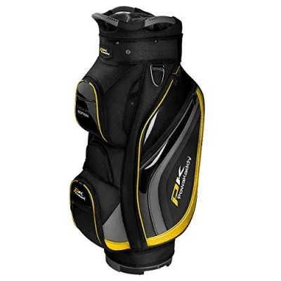 Image of PowaKaddy Premium Edition Cart Bag Black/Gun Metal/Yellow One Size