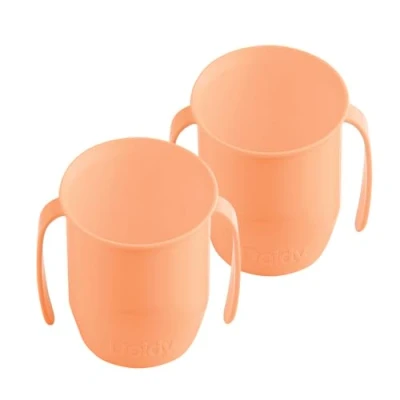 Image of Doidy Cup Training Sippy Cups Baby Unique Slanted Design Two Handles Beaker Great Weaning for Milk, Water &amp; Juice Use from 3 6 Months 200ml (Orange+Orange)