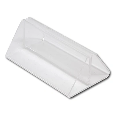Image of EPOSGEAR 100mm Menu Show Card Acrylic Name Place Table Sign Display Stand Holders Perfect for Shops, Restaurants, Bars, Weddings, Parties etc (Clear, 10 Holders)