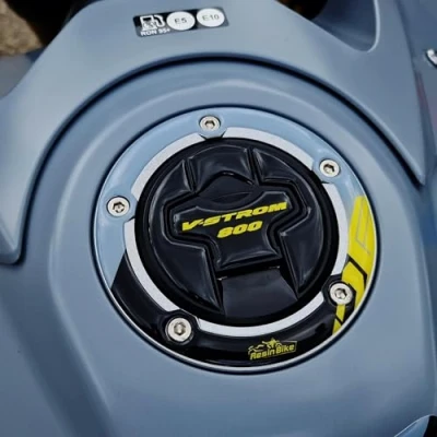 Image of Resin Bike Motorcycle 3D Stickers Compatible with Suzuki V Strom 800 DE 2023. Tank Cap Protection from Bumps and Scratches. Gadget Moto
