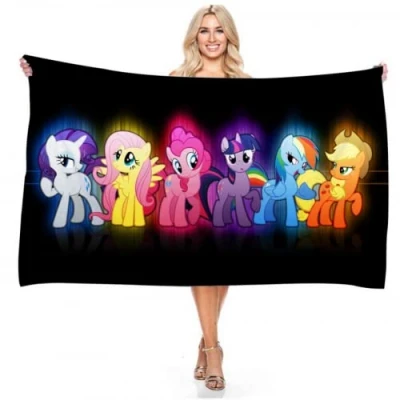 Image of IMFLY Children&#039;s Bath Towel, Pink, Microfibre Beach Hand My Little Baby Towel with Name for Girls (C, 100 x 200 cm)