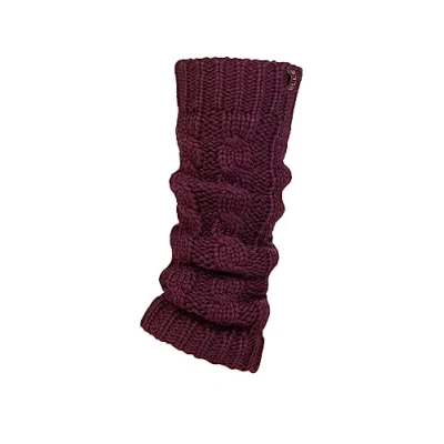 Image of 1 Pair Dark Heather Chunky Cable Knit Leg Warmers Ladies One Size Elle