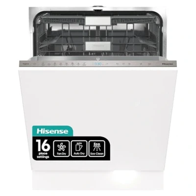 Image of Hisense HV693C60UK Wifi Connected Fully Integrated Standard Dishwasher Black Control Panel with Fixed Door Fixing Kit C Rated, (HV693C60UK_BK)