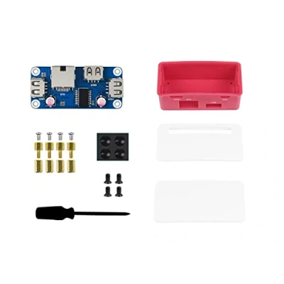 Image of IBest Ethernet/USB HUB HAT B with Box for Raspberry Pi Zero/Zero W/Zero WH,Ethernet USB Case, 1x RJ45 Ethernet Port,3x Ports Compatible USB2.0/1.1