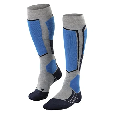 Image of FALKE Men&#039;s SK2 Intermediate Wool M KH Breathable Warm Thick 1 Pair Skiing Socks, Grey (Light 3400), 11 12.5
