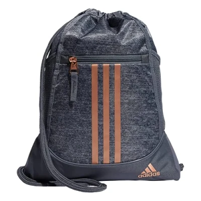 Image of adidas Unisex&#039;s Alliance II Sackpack, Jersey Onix/Rose Gold, One Size