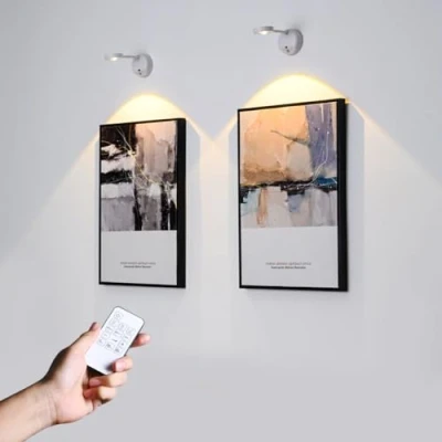 Image of Vicloon Wall Light, 2 Pcs Rechargeable Lamp with Touch Control, Spotlights 3 Lighting Modes and Color Temperature Modes, LED Light for Living Room Bedroom Staircase White